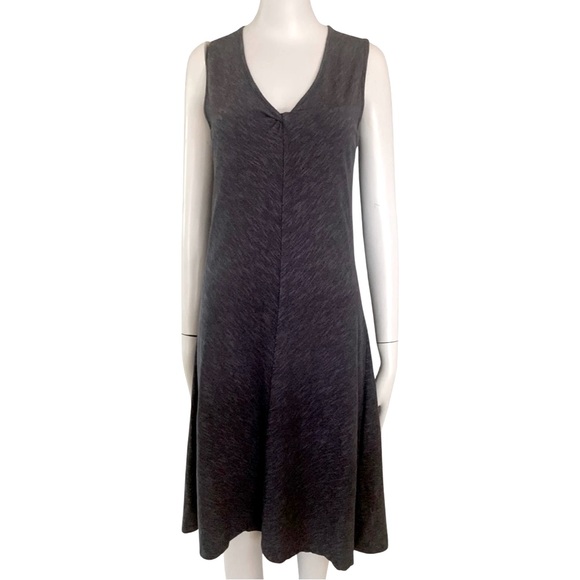 HORNY TOAD Casual Knit Dress Sleeveless V-Neck Charcoal Grey Sporty Minimalist - Picture 13 of 15